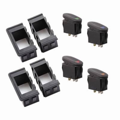 Rugged Ridge - Rocker Switch Housing Kit, Rugged Ridge, Universal Application. Includes Four Interlocking Switch Housings And Four Rocker Switches   -17235.89