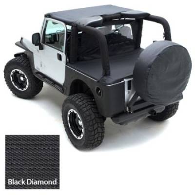 Smittybilt - Tonneau Cover For OEM Soft Top W/Channel Mount 97-06 Wrangler TJ Not LJ Models Black Diamond Smittybilt