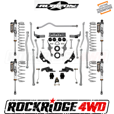 Rubicon Express - RUBICON EXPRESS 3.5"/4.5" Long Arm Suspension Kit with 2.5" Monotube Piggyback Reservoir Shocks for 18+ Jeep Wrangler JL 4 Door - JL4444PB