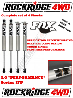 Fox Shocks - FOX IFP 2.0 PERFORMANCE Series Shocks for 86-92 Jeep Comanchee MJ w/ 3" of Lift *SET OF 4*