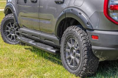 Rough Country - ROUGH COUNTRY OVAL NERF STEP CREW CAB | BLACK | FORD BRONCO SPORT 4WD (21-22)