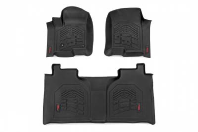 Rough Country - ROUGH COUNTRY SURE-FIT FLOOR MATS FR & RR | FR BUCKET | CREW | CHEVY/GMC 1500/2500HD/3500HD (19-24)