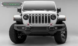 T-Rex Grilles - T REX Jeep Wrangler JL - STEALTH Torch Series w/ (7) 2" Round LED Lights - 1 Piece Frame & Formed Wire Mesh - 6314931-BR - Image 4