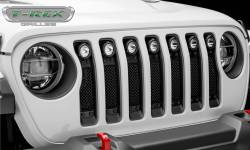 T-Rex Grilles - T REX Jeep Wrangler JL - STEALTH Torch Series w/ (7) 2" Round LED Lights - 1 Piece Frame & Formed Wire Mesh - 6314931-BR - Image 6