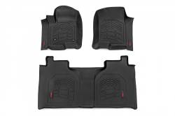 ROUGH COUNTRY SURE-FIT FLOOR MATS FR & RR | FR BUCKET | CREW | CHEVY/GMC 1500/2500HD/3500HD (19-24)